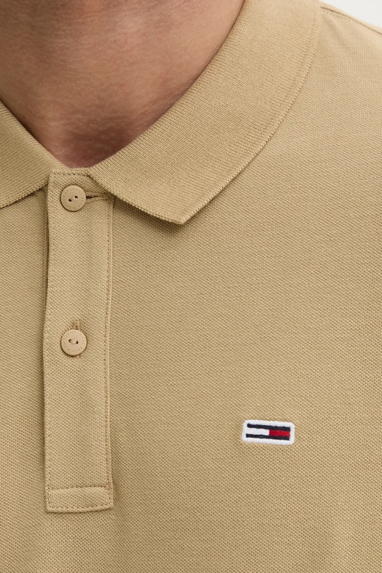 Бавовняне поло Tommy Jeans DM0DM20676 бежевий