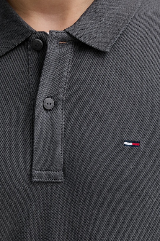 Хлопковое поло Tommy Jeans DM0DM20676 серый