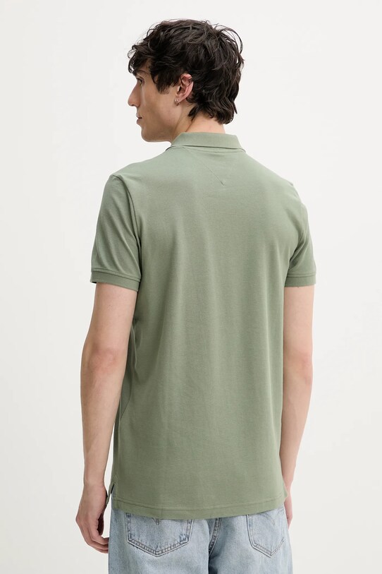 Odzież Tommy Jeans polo bawełniane DM0DM20676 zielony