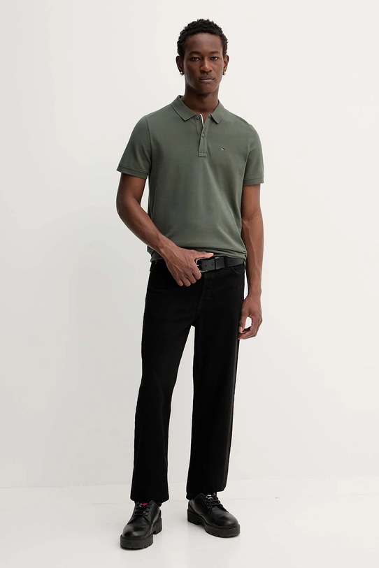 Tommy Jeans polo de bumbac DM0DM20676 verde AW25
