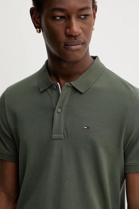Tommy Jeans polo de bumbac verde DM0DM20676
