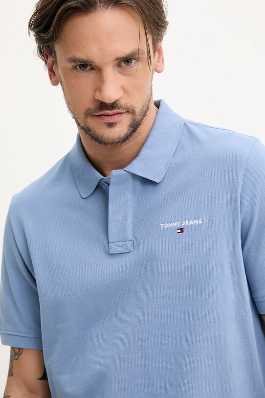 Tommy Jeans pamut póló kék DM0DM20914