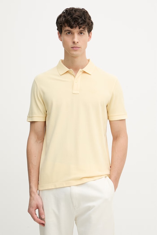 Joop! polo męskie bawełniane z elastanem żółty 30045619