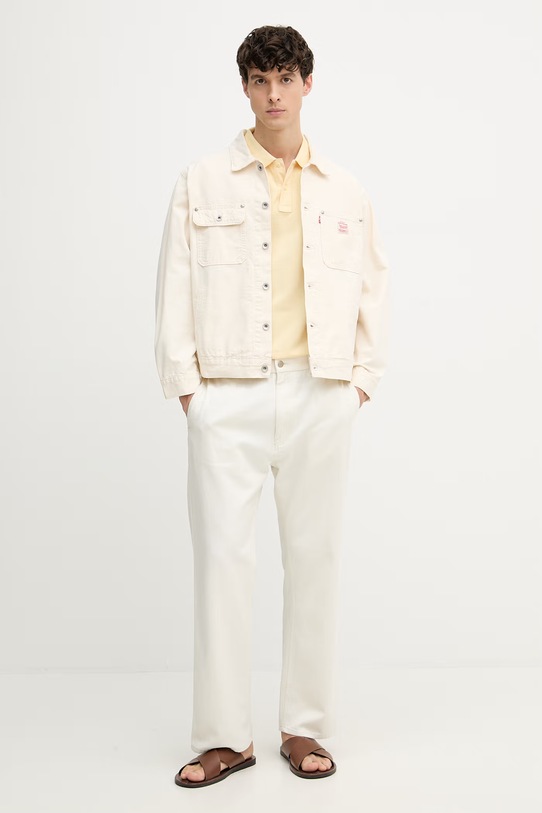 Joop! polo męskie bawełniane z elastanem 30045619 żółty SS26