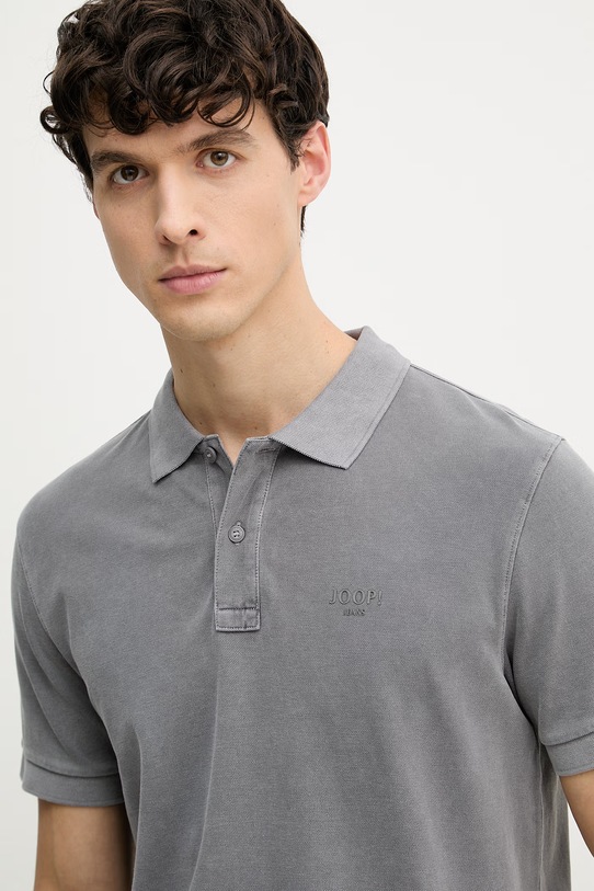 Joop! polo męskie bawełniane z elastanem szary 30045619