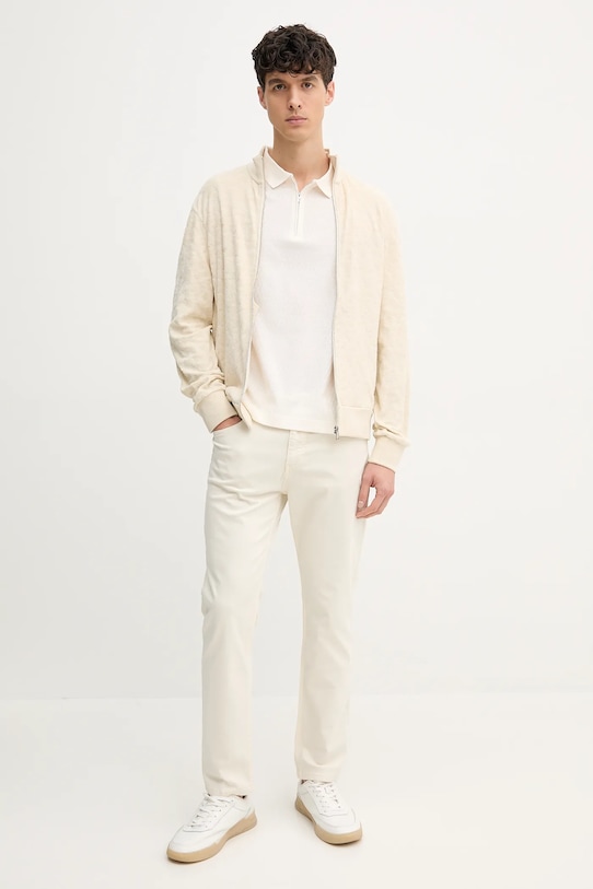 Joop! polo bawełniane 30045546 beżowy SS25