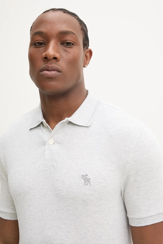 Bavlnené polo tričko Abercrombie & Fitch KI124.5167.130 sivá SS25
