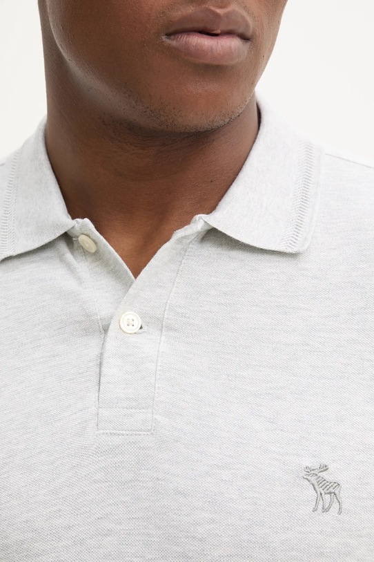Bavlnené polo tričko Abercrombie & Fitch sivá KI124.5167.130
