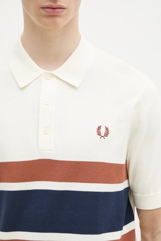 Βαμβακερό πουλόβερ Fred Perry μπεζ K9709.760