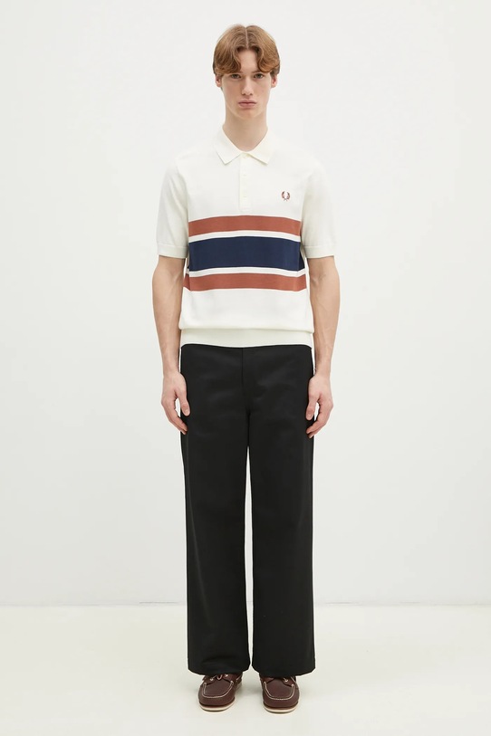 Fred Perry sweter bawełniany K9709.760 beżowy