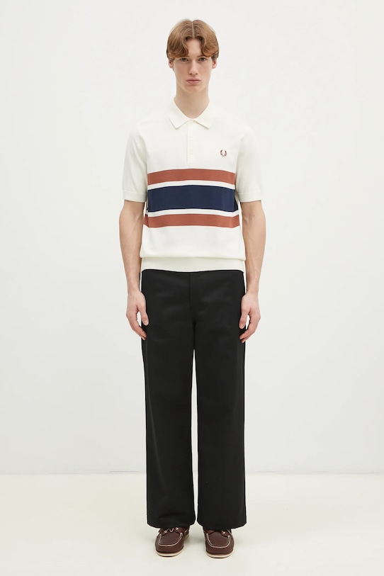 Fred Perry sweter bawełniany K9709.760 beżowy