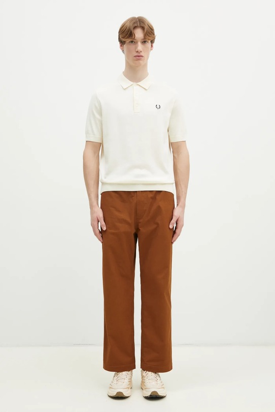 Βαμβακερό μπλουζάκι πόλο Fred Perry K9725.560 μπεζ