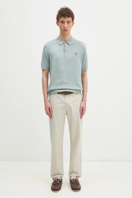 Pamučna polo majica Fred Perry K9725.959 tirkizna
