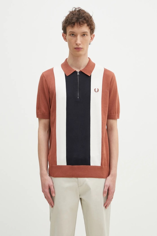 Fred Perry polo in cotone regolare arancione K9728.Y91