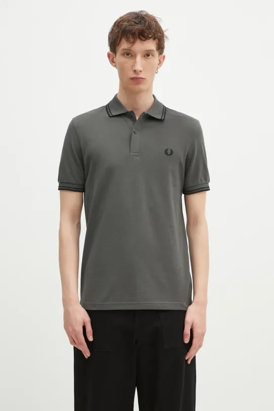 Bavlnené polo tričko Fred Perry regular zelená M3600.U70