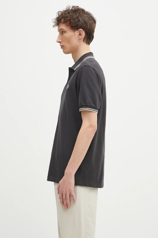 Fred Perry cotton polo shirt M3600.V56 gray SS25
