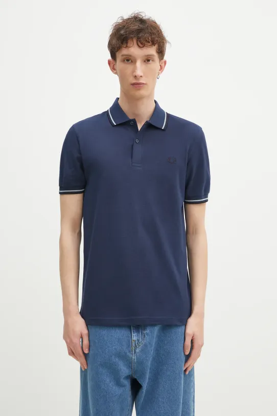 Fred Perry cotton polo shirt cotton navy M3600.Y21
