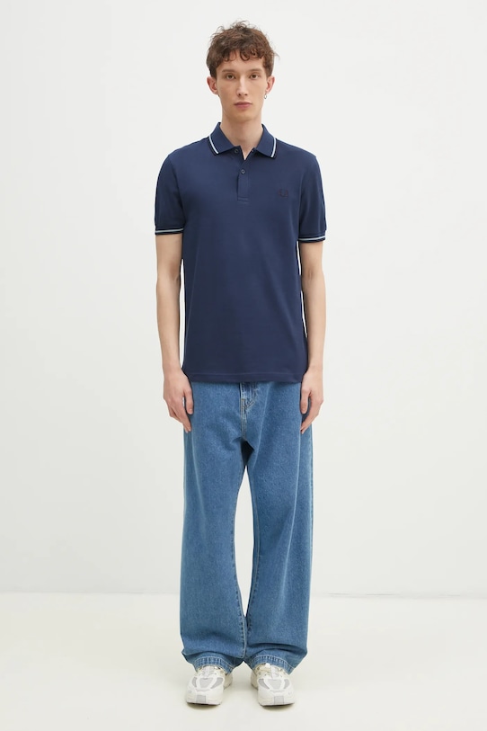 Fred Perry cotton polo shirt navy M3600.Y21