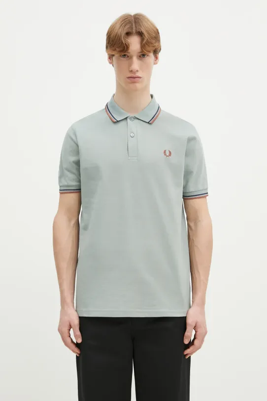 Fred Perry polo bawełniane gładkie zielony M3600.Y26