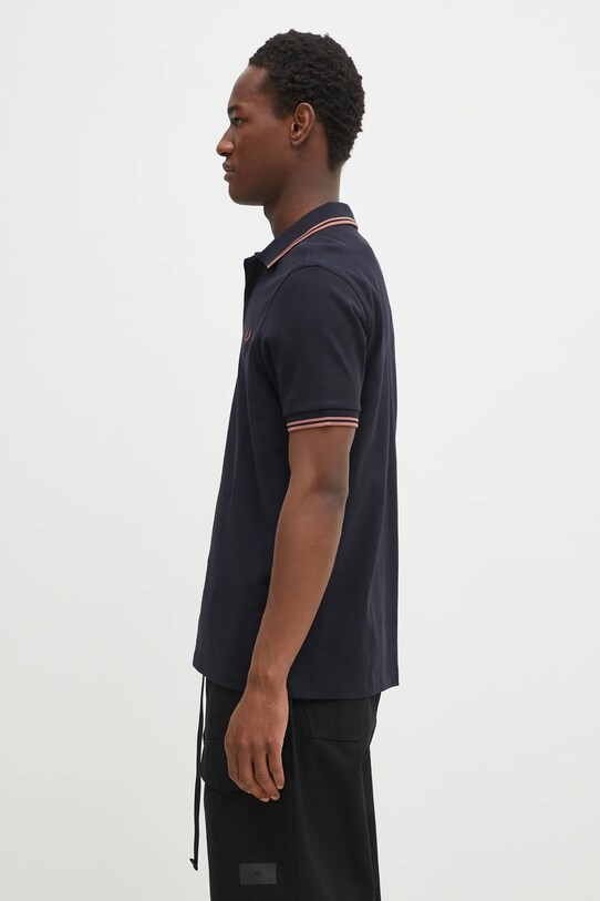 Bavlněné polo tričko Fred Perry M3600.Y31 námořnická modř SS25
