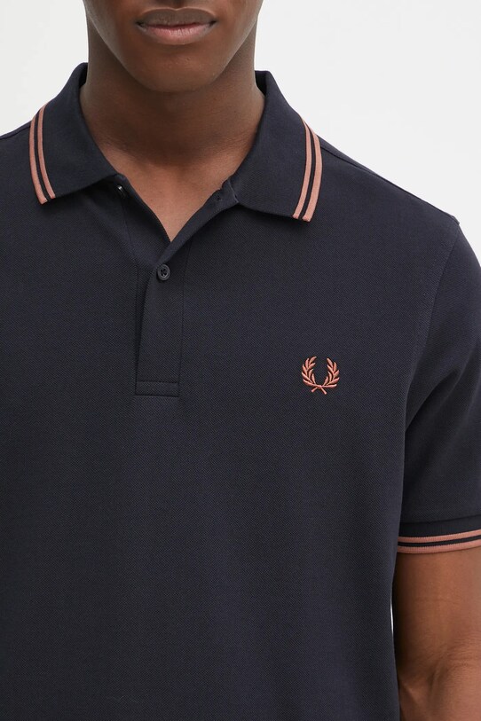 Bavlněné polo tričko Fred Perry námořnická modř M3600.Y31