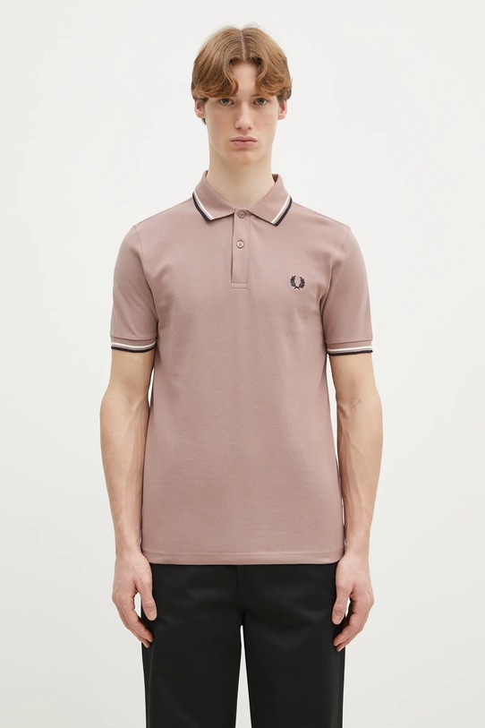 Fred Perry cotton polo shirt cotton pink M3600.Y34