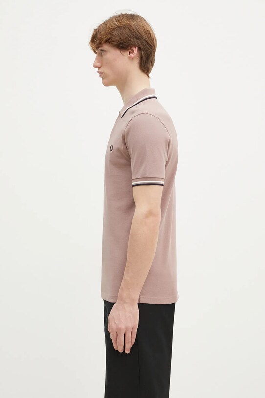 Bavlněné polo tričko Fred Perry M3600.Y34 růžová SS25