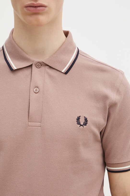 Bavlněné polo tričko Fred Perry růžová M3600.Y34