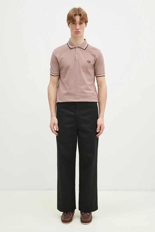 Bavlněné polo tričko Fred Perry M3600.Y34 růžová