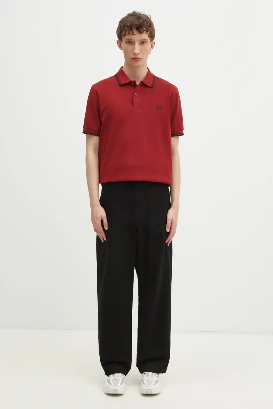 Fred Perry polo bawełniane M3600.Y35 bordowy