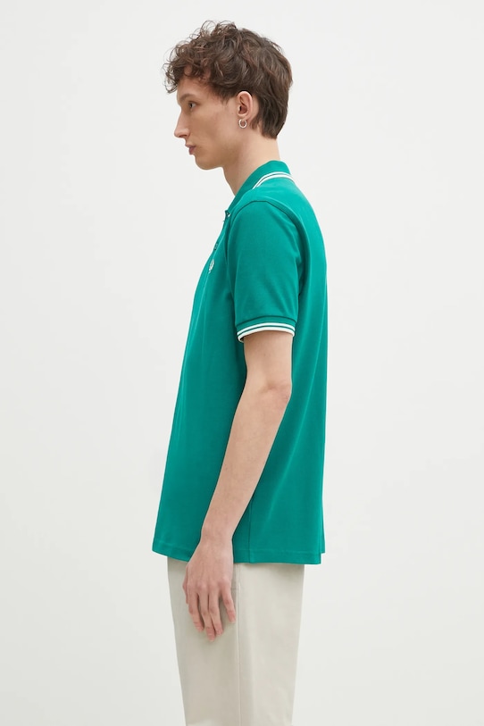 Fred Perry polo bawełniane M3600.Y37 zielony SS25
