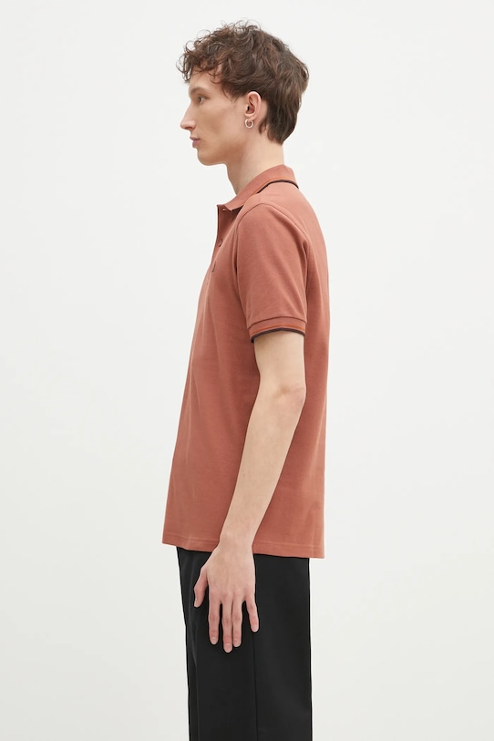 Fred Perry polo bawełniane M3600.Y39 pomarańczowy SS25