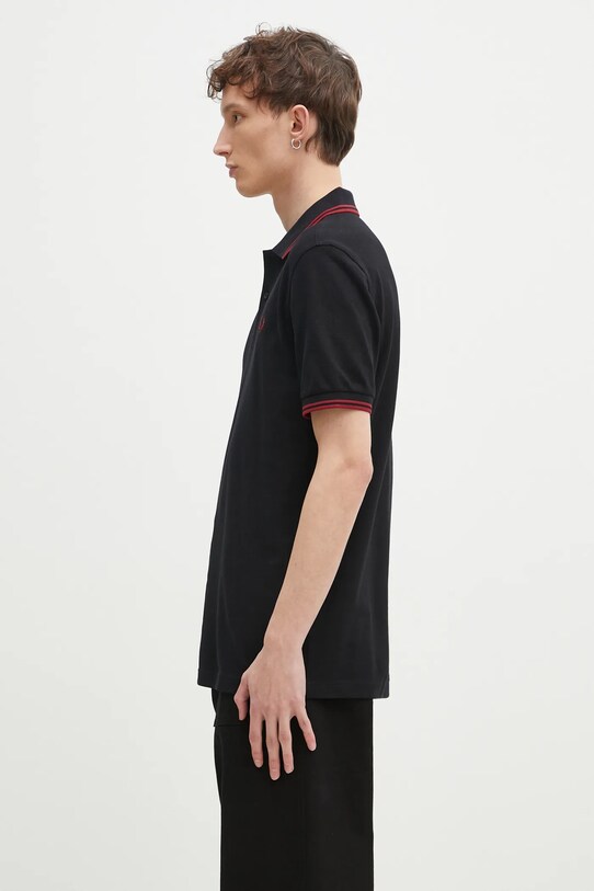 Fred Perry cotton polo shirt M3600.Y42 black SS25