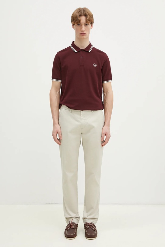 Fred Perry polo bawełniane M3600.597 bordowy