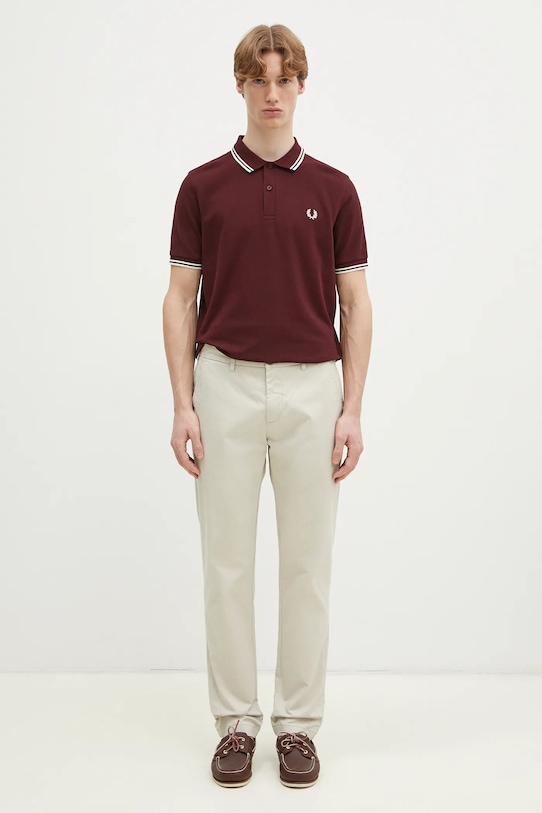 Fred Perry polo bawełniane M3600.597 bordowy