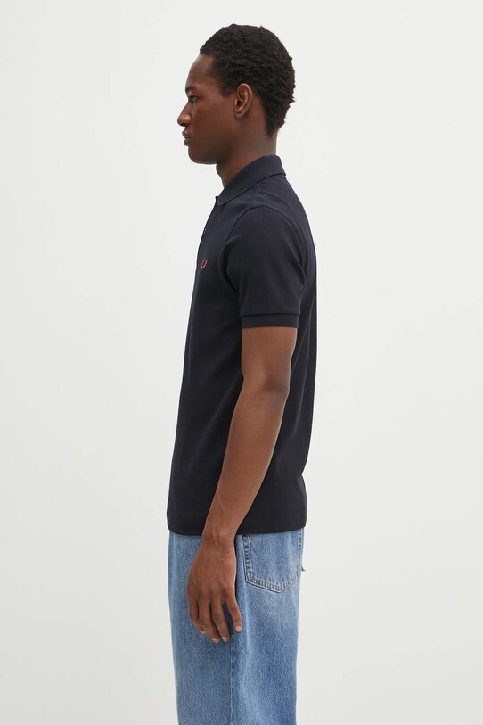 Bavlněné polo tričko Fred Perry M6000.Y31 námořnická modř SS25