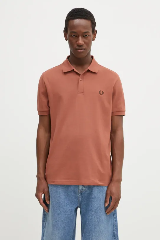 Fred Perry polo bawełniane gładkie pomarańczowy M6000.Y52