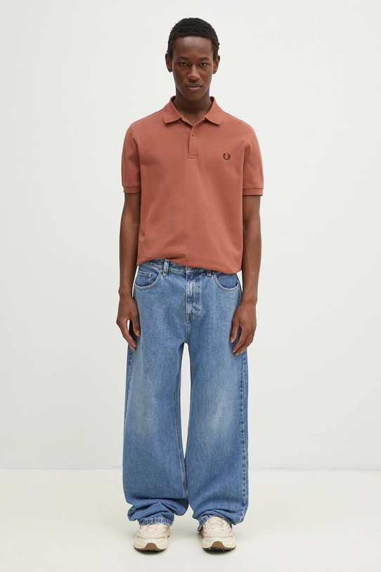 Fred Perry polo bawełniane M6000.Y52 pomarańczowy