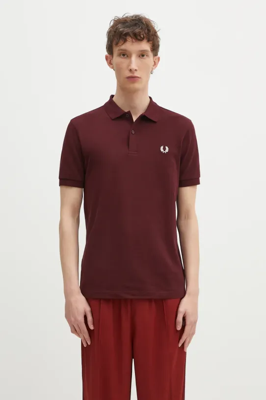 Fred Perry polo bawełniane bawełna bordowy M6000.597