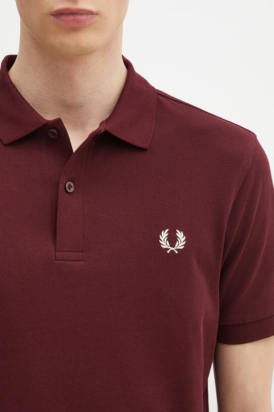 Pamučna polo majica Fred Perry bordo M6000.597