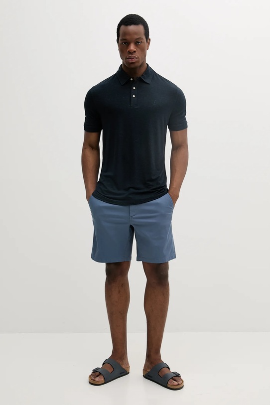 Поло з домішкою льону Marciano by Guess 5GHP01.6315A темно-синій SS25