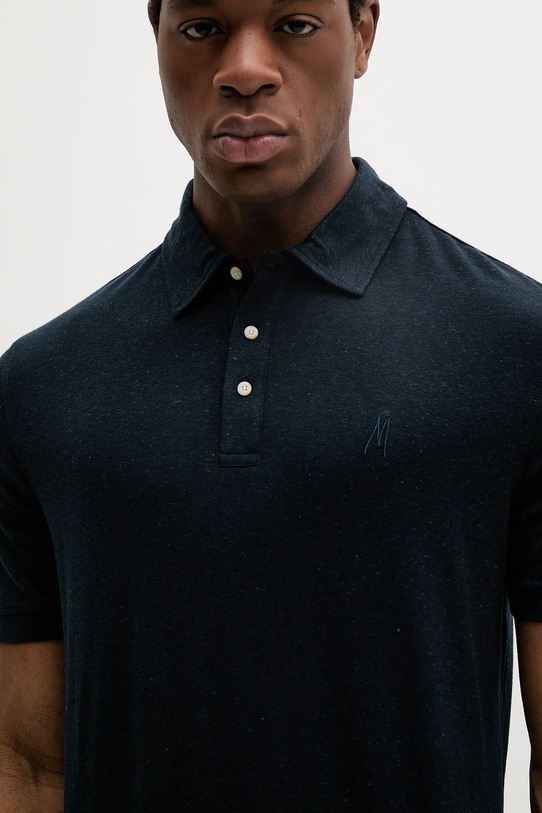 Поло з домішкою льону Marciano by Guess темно-синій 5GHP01.6315A