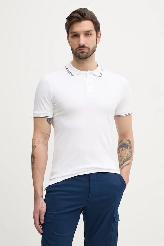Geox tricou polo regular alb M5510R.T3236