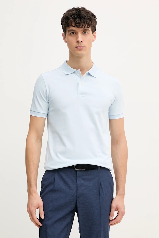 Geox polo z elastanem niebieski M5510R.T3236