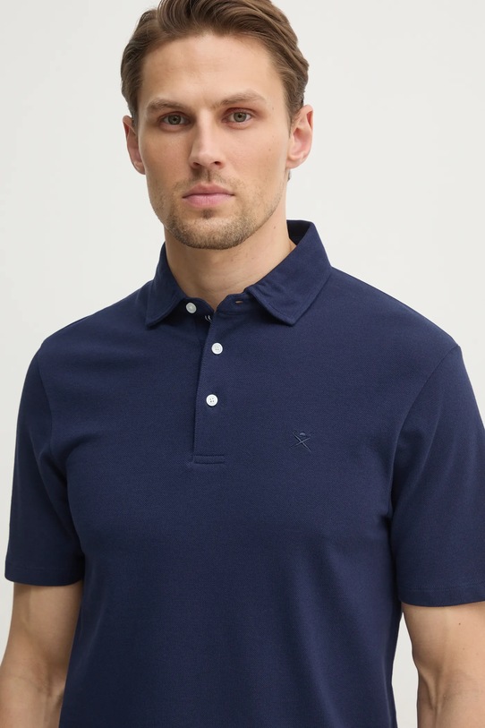 Hackett London polo bawełniane granatowy HM563444