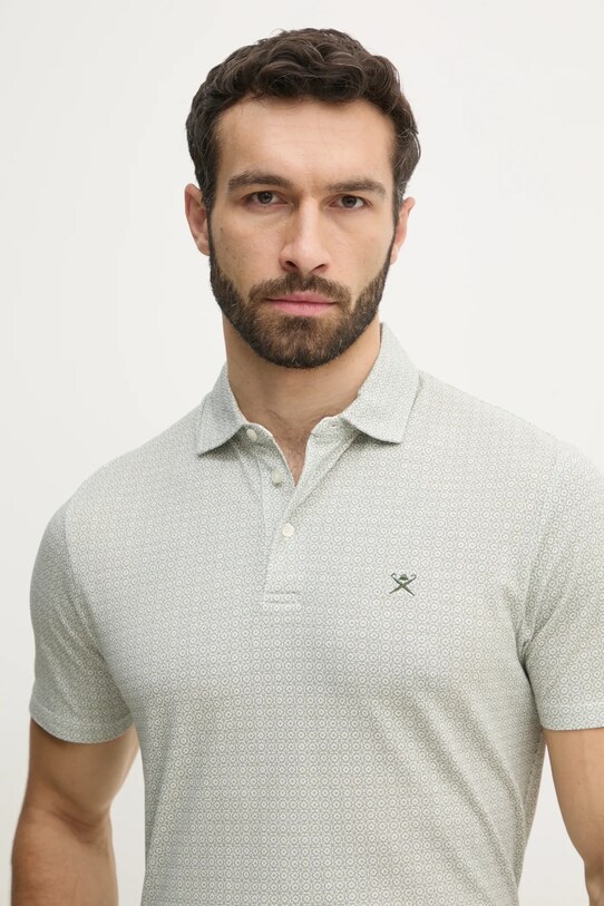 Бавовняне поло Hackett London зелений HM563422