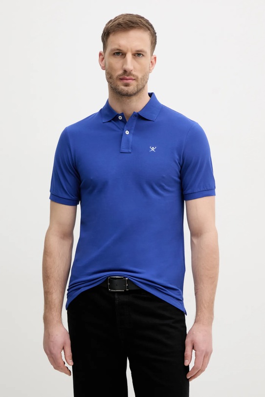 Hackett London polo bawełniane bawełna niebieski HM563426