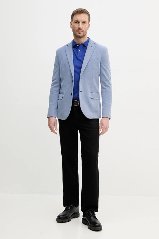 Hackett London polo bawełniane HM563426 niebieski SS25