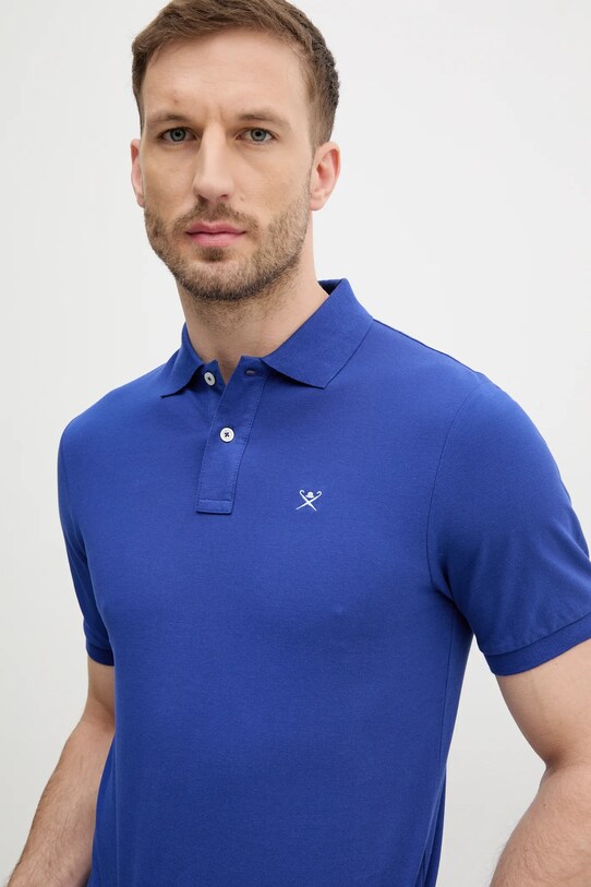 Hackett London polo bawełniane niebieski HM563426