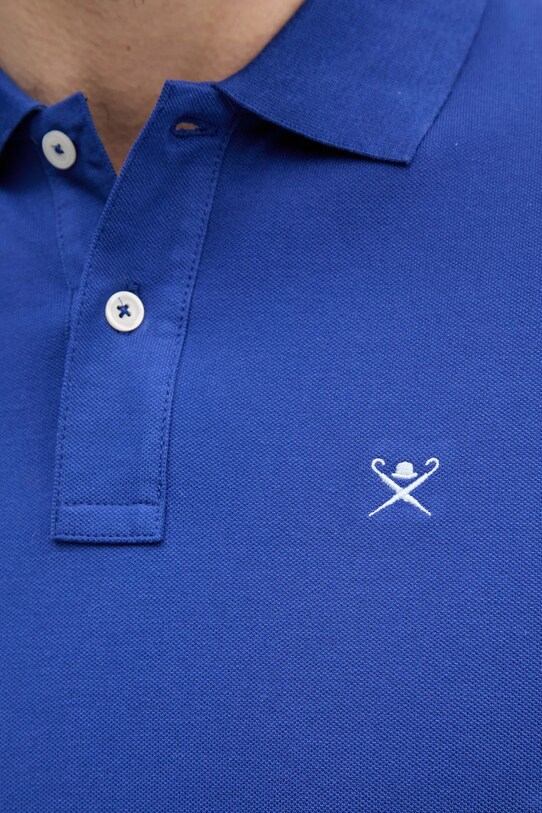 Hackett London polo bawełniane HM563426 niebieski